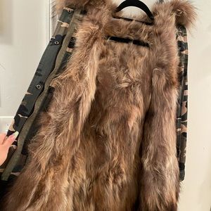 Hooded fox fur parka
